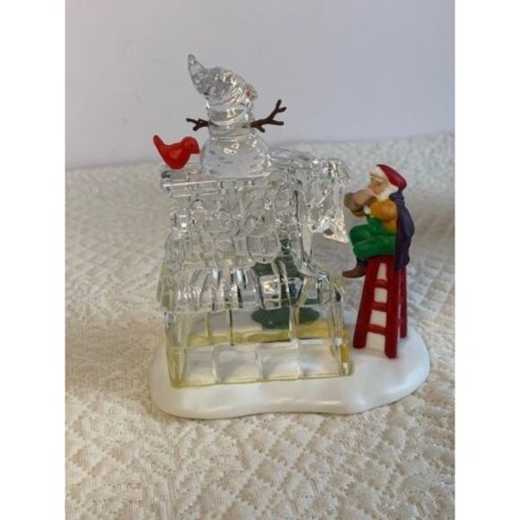 Department 56 A Busy Elf North Pole Sign Ice Sculpture Figurine - Picture 9 of 9